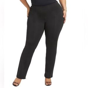 Good American Black Good Waist Scuba Slim Flare Dress Pants Women's Size 7 Plus